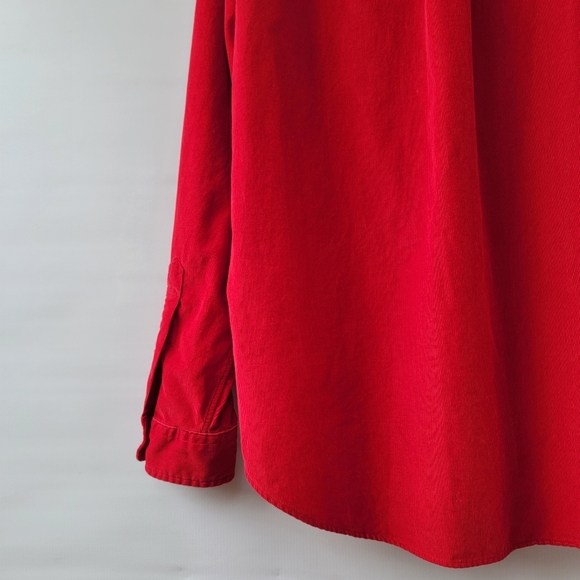 Ralph Lauren Classic Fit Corduroy Shirt Men's Large Red Button Down Preppy Pony - Picture 15 of 16